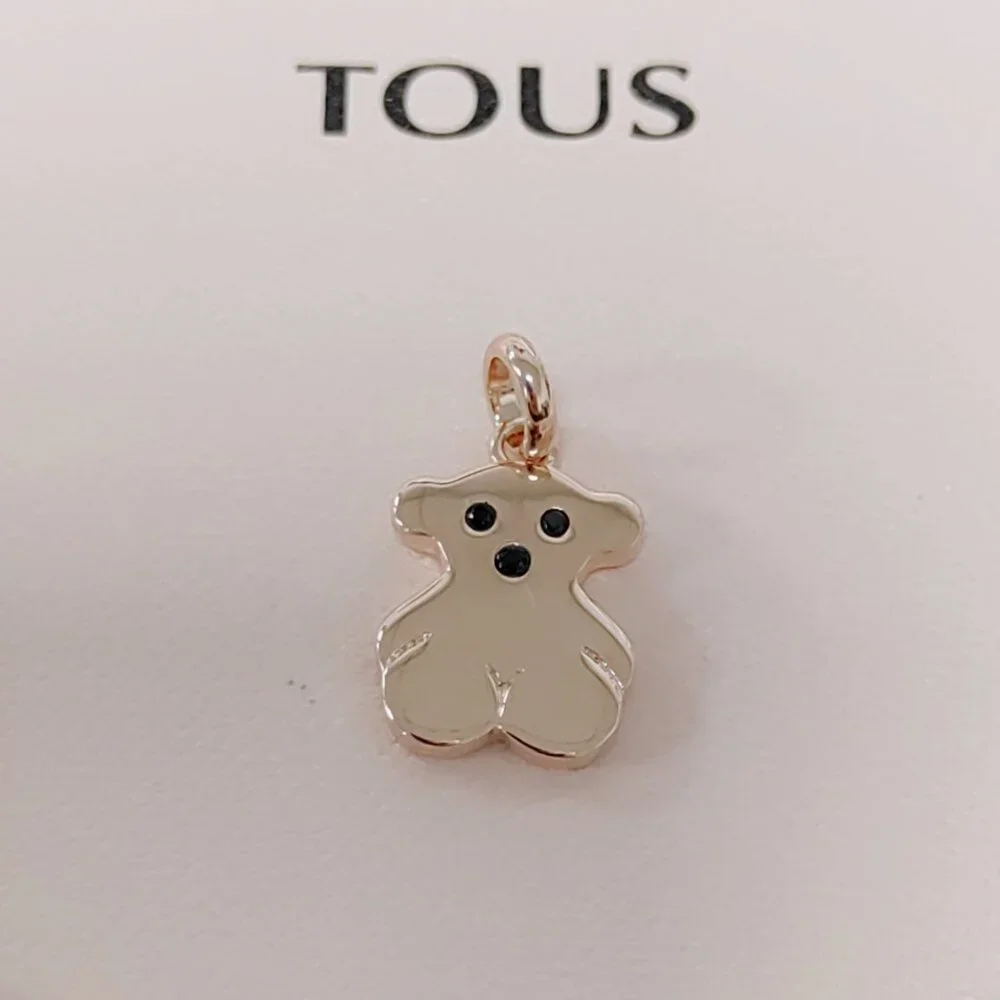 TOUS Charm Sweet Dolls Pendant in Rose Silver Vermeil with Spinel Necklace Charm - Picture 1 of 6